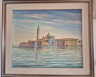 Olio su tela San Giorgio Venezia -Mario Parpagiola