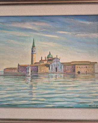 Olio su tela San Giorgio Venezia -Mario Parpagiola