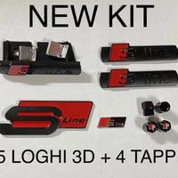 Kit loghi audi s line 6 pezzi nero opazo o silver
