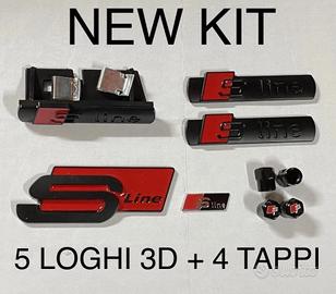 Kit loghi audi s line 6 pezzi nero opazo o silver