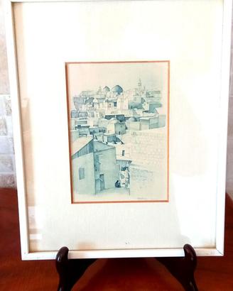 Acquarello raffigurante  la Città Vecchia di Gerus