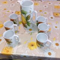 Caraffa 6 Tazze in Ceramica 