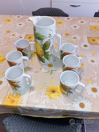 Caraffa 6 Tazze in Ceramica 