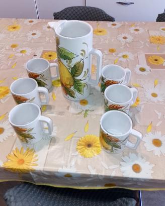Caraffa 6 Tazze in Ceramica 
