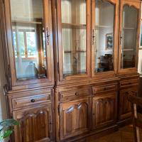 Cristalliera in legno di noce massello