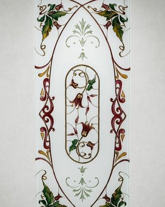 Pannello di Vetro Decorato in Stile Liberty