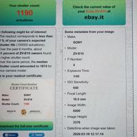 Sony ZV E 10 solo 1190 scatti