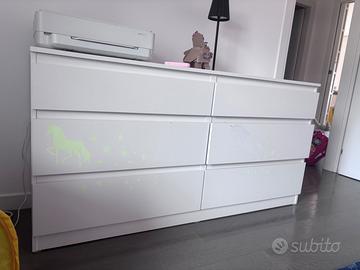 Cassettiera IKEA bianca 6 cassetti – cameretta