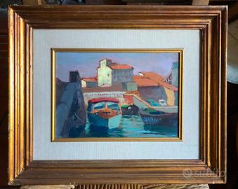 dipinto ad olio - Livorno- W. Cecchi