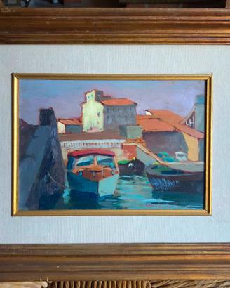 dipinto ad olio - Livorno- W. Cecchi
