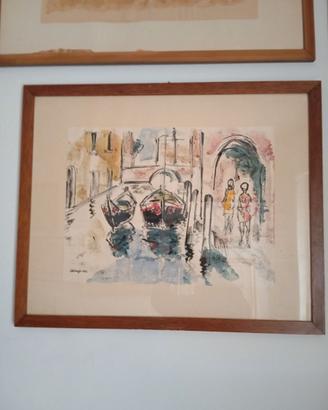 Quadro acquerello su carta, artista D'angelo