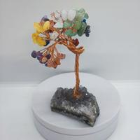 Albero Ametista con foglie pietre naturali chakra