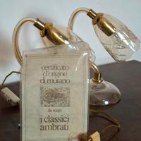 coppia di lampade da tavolo in murano originali.