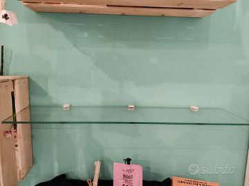 Mensola a muro dritto in vetro L 60 x P 15 cm