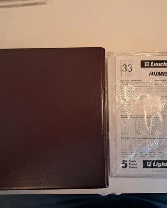 album raccoglitore Leuchtturm numis rosso + fogli