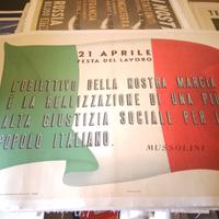 manifesto poster pubblicitario lavoro Mussolini