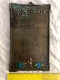 PLACCA IN OTTONE 266° FANTERIA LECCE 1350GR.