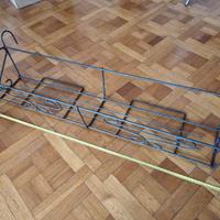 Portavasi Fioriera Balconette Ferro Nero cm 105