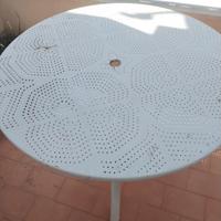 Tavolo rotondo da giardino in ferro bianco 