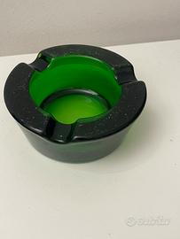 Posacenere vintage in vetro verde –‘70 tipo Murano