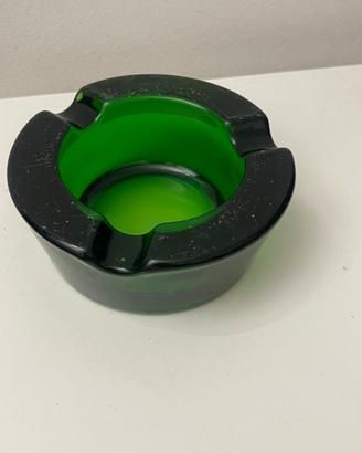 Posacenere vintage in vetro verde –‘70 tipo Murano