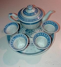 Servizio da sakè in porcellana cinese vintage 