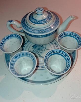 Servizio da sakè in porcellana cinese vintage 