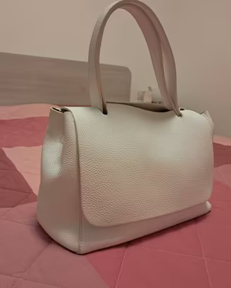 borsa in vera pelle bianca