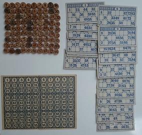 Tombola anni '50 numeri in legno completa