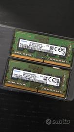RAM DDR4 3200 2x4gb 2 - banchi 4gb Samsung