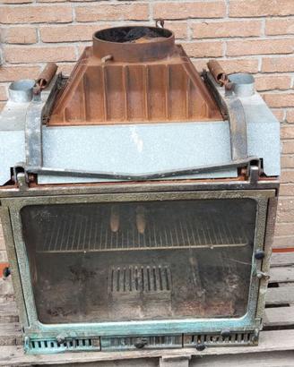 Termocamino ad aria in ottone ghisa vetroceramica