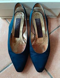 Scarpe eleganti donna décolleté chanel blu n. 36,5