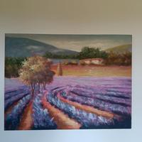 Maxi quadro, campo di lavanda a olio