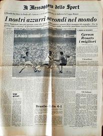 Il messaggero 22 giugno 1970 Finale Italia Brasile