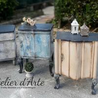 comodini stile provenzale -shabby - patina antica 