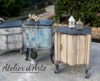 comodini stile provenzale -shabby - patina antica 