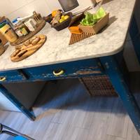 Tavolo da cucina anni'60 con piano in marmo