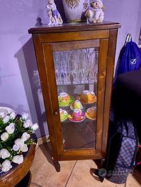 Vetrinetta Mobiletto in Legno Arte Povera con Ripi