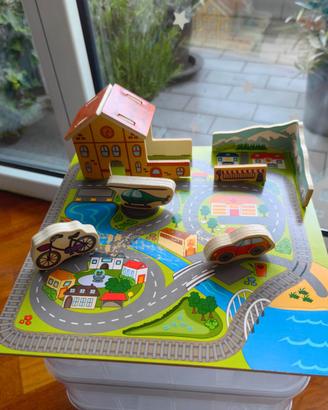 Play puzzle Città in legno, Delta Sport