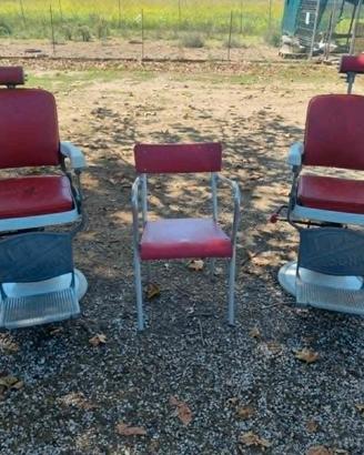 Coppia poltrone da barbiere e sedia S.I.A. Bologna