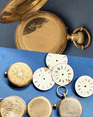 Parti di ricambio per orologi da taschino.