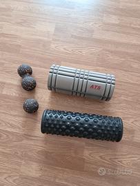 2 foam roller + palline per automassaggio 