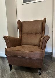 STRANDMON Poltrona ikea ecopelle marrone