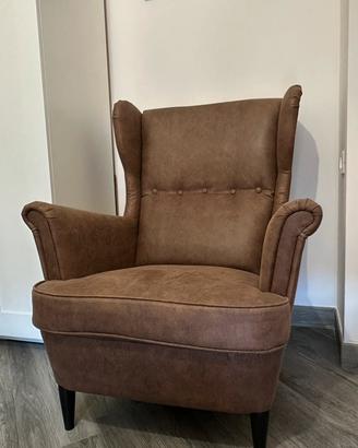 STRANDMON Poltrona ikea ecopelle marrone