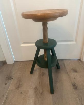 Sgabello Vintage in legno a Vite regolabile