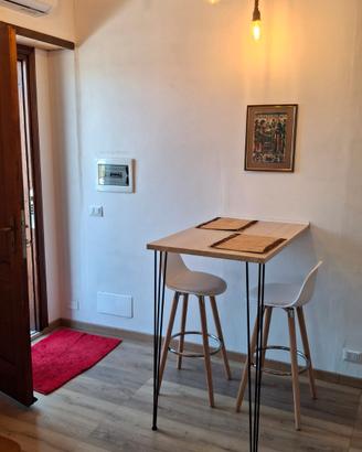 Monolocale arredato con spazio esterno e posto aut