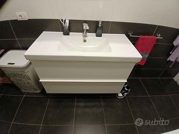 Mobile da bagno bianco lucido completo di lavabo