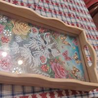 vassoio fatto a mano con i dismont penting 