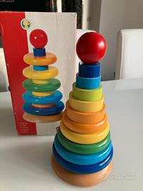 Anelli impilabili in legno Montessori