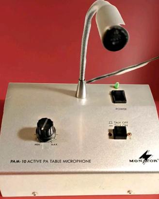 Monacor PAM-10 Microfono da Tavolo PA Attivo Pagin